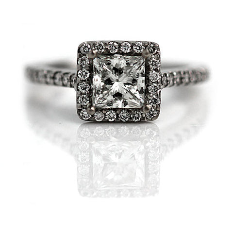Princess Cut Diamond Ring With Pear Shape Side Diamonds | ADN – Australian  Diamond Network